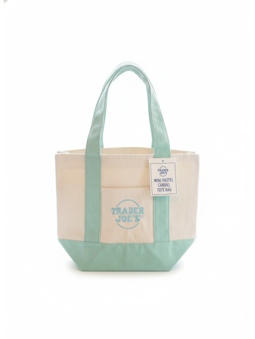Trader Joe's Mini Pastel Canvas Tote Bag
